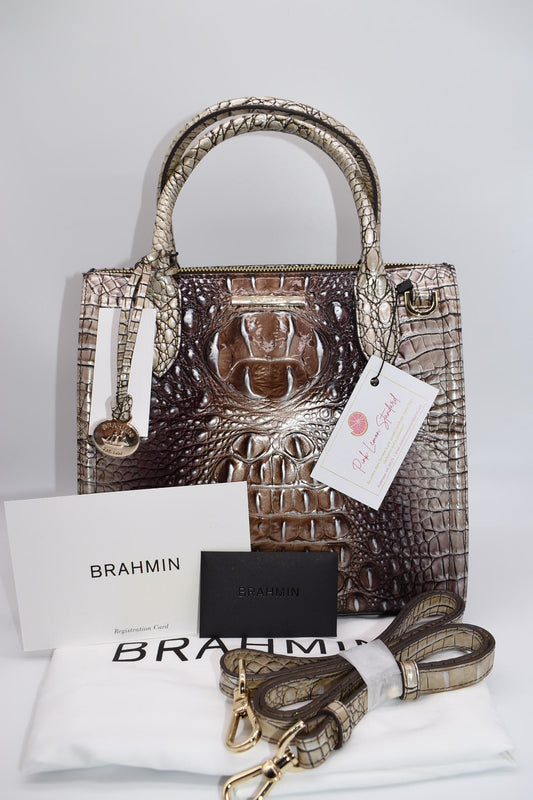 Brahmin, Bags, Sale Brahmin Large Duxbury Satchel Bronze Gatsby