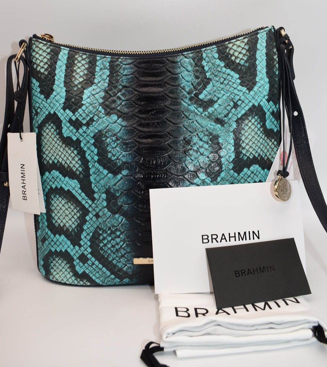 Brahmin Katie Crossbody Bag in Blue Waterford