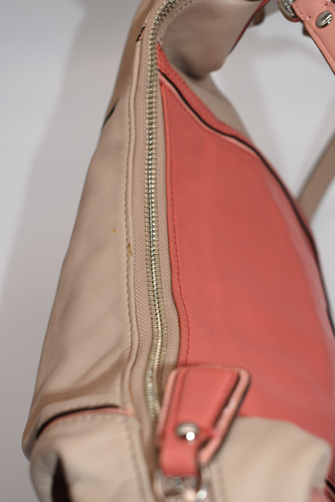 Coach Kristin Spectator Hobo Bag in Coral & Tan