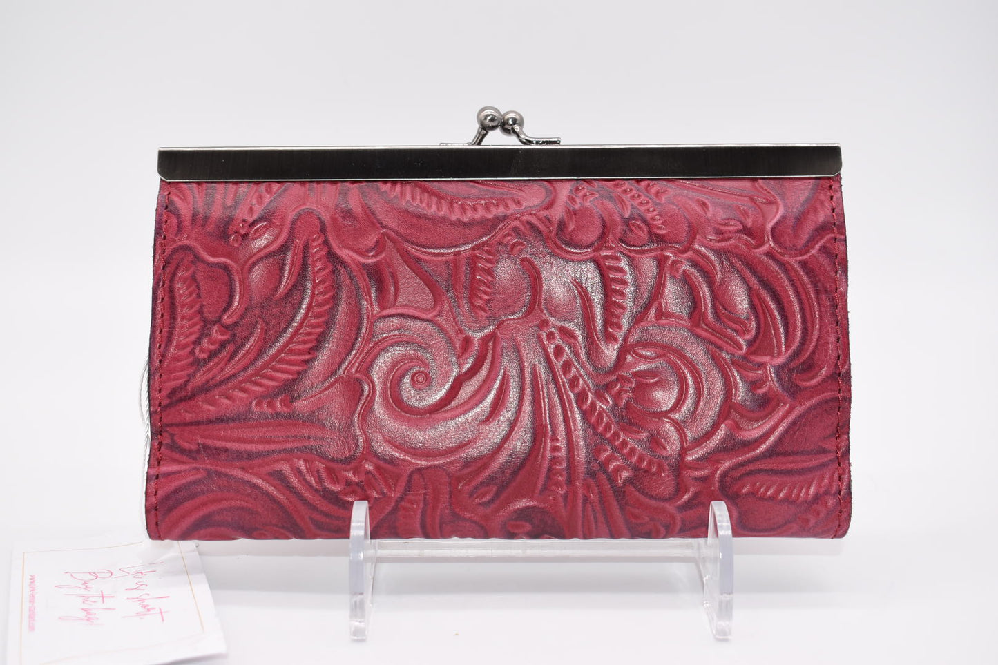 Patricia Nash Paola Tooled Leather Wallet in Raspberry