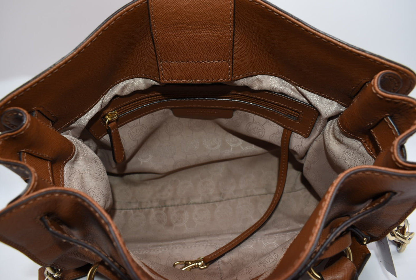 Michael Kors Hamilton Tan Saffiano Leather Satchel Tote Bag