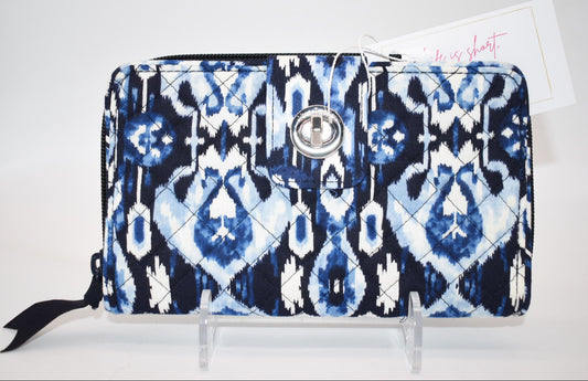 Vera Bradley RFID Turnlock Wallet in "Ikat Island" Pattern