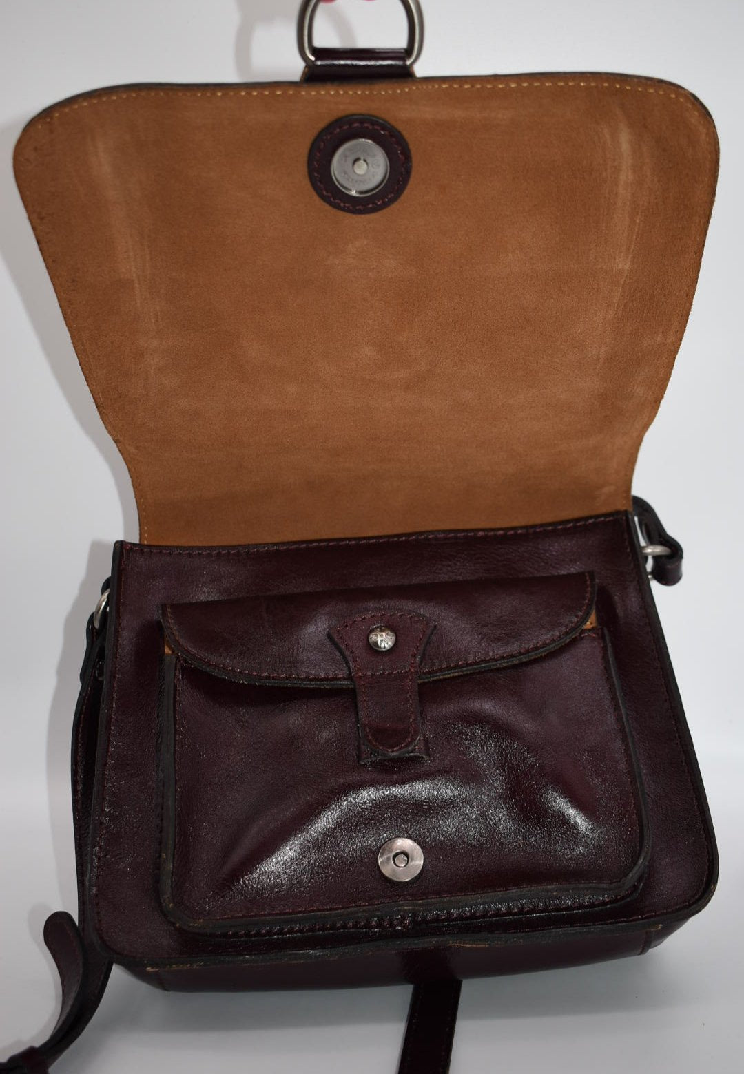 Patricia Nash Ilina Cut Out Tooled Leather Flap Crossbody in Plum