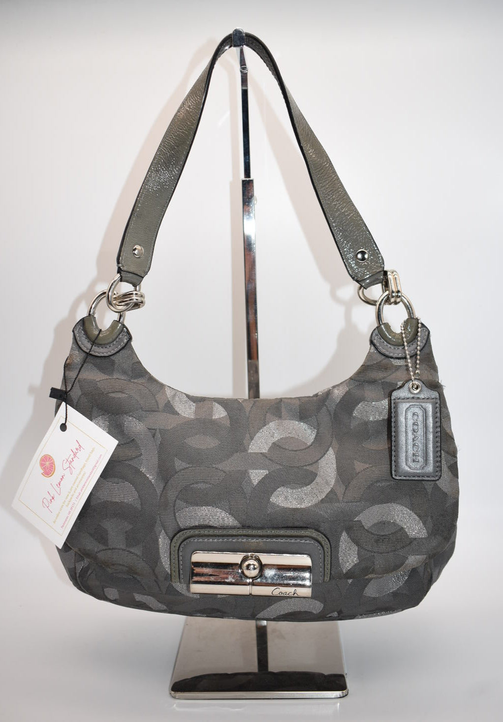 Coach Kristin Signature C Shoulder Bag in Metallic Gray