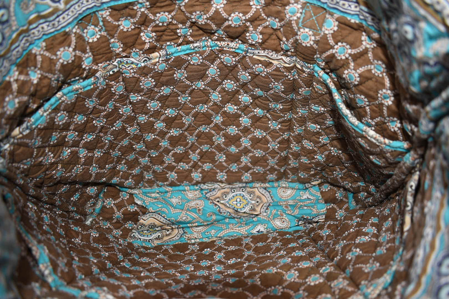 Vera Bradley Large Vera Tote Bag in "Totally Turq" Pattern