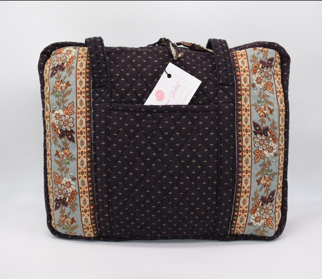 Vintage & Rare Vera Bradley Laptop/Work Bag in "Black 1986" Pattern