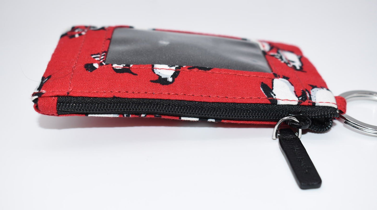 Vera Bradley Zip ID Case in Playful Penguin Red