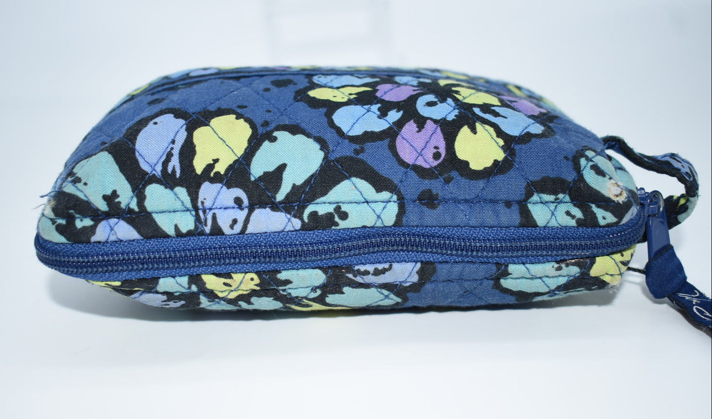 Vera Bradley Small Cosmetic Bag in "Indigo Pop" Pattern