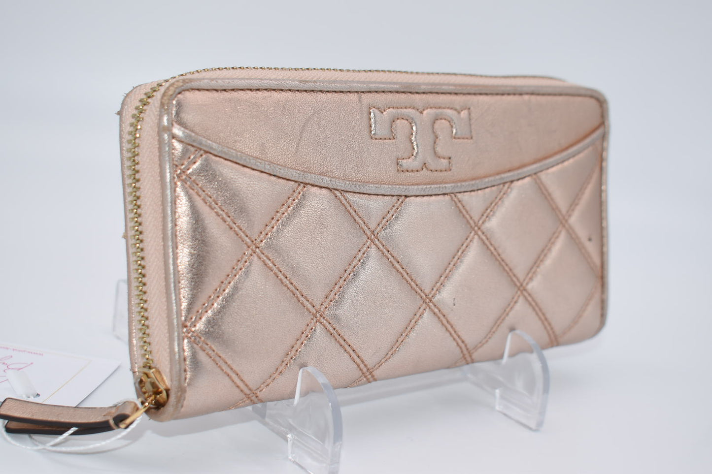 Tory Burch Savannah Zip Continental Wallet in Rose Gold