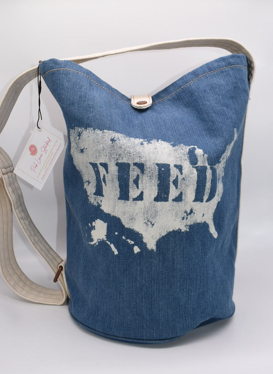 Feed Project & GAP Denim Convertible Bucket Tote Bag