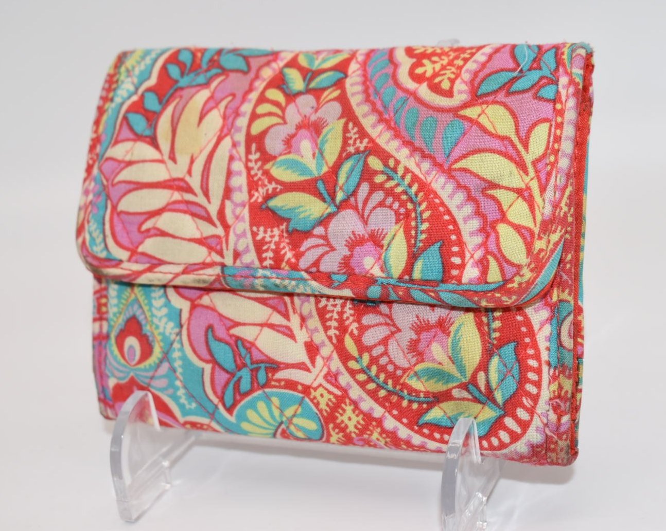 Vera Bradley Trifold Wallet in "Paisley in Paradise" Pattern