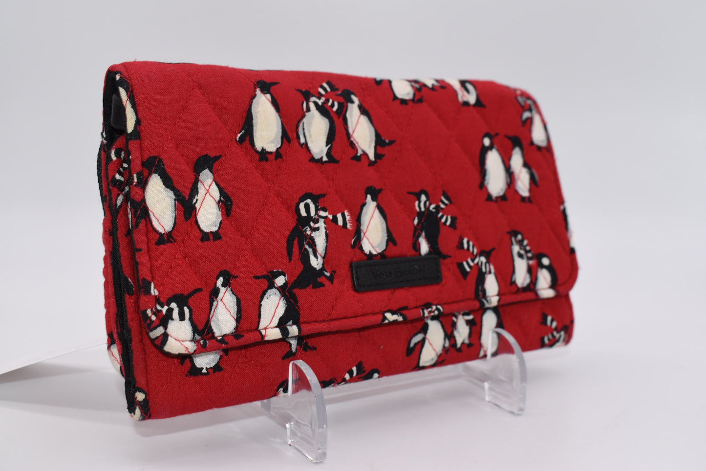 Vera Bradley Wallet Crossbody in "Playful Penguins - Red"