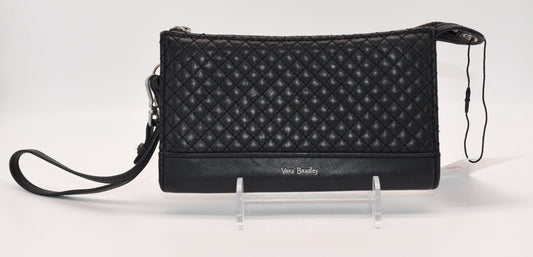 Vera Bradley Carryall RFID Leather Wristlet in Black