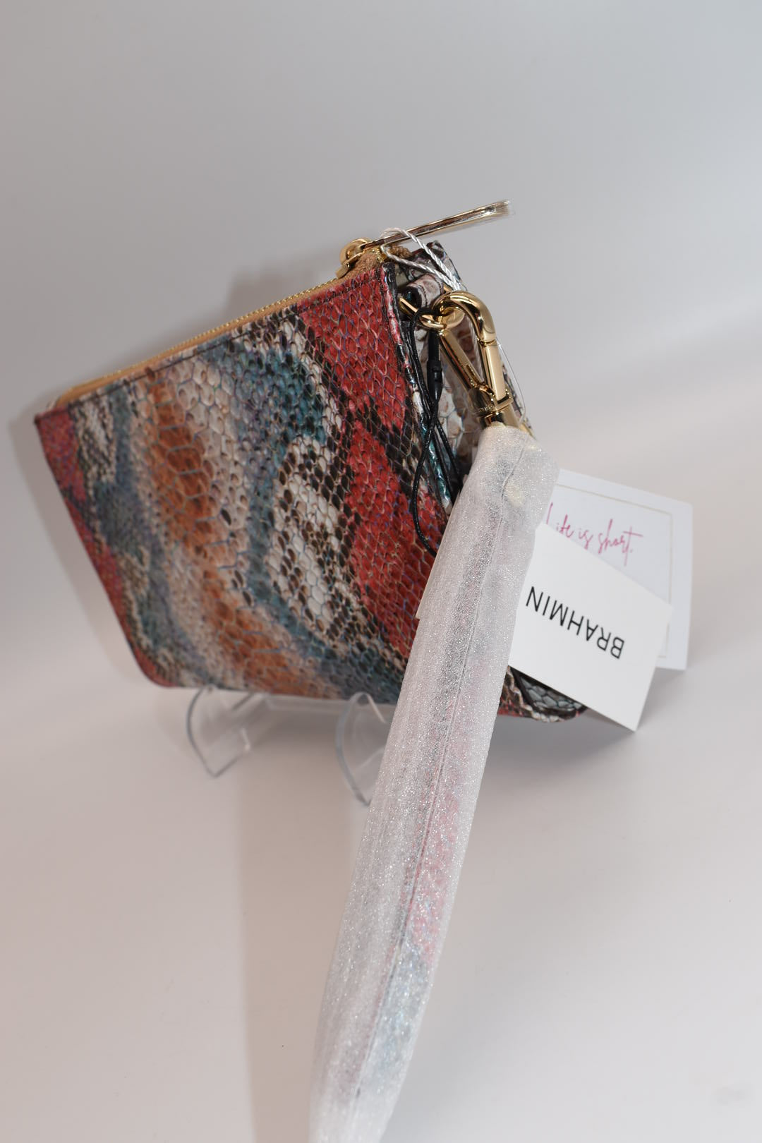 Brahmin Daisy Wristlet in Multi All Over Snake