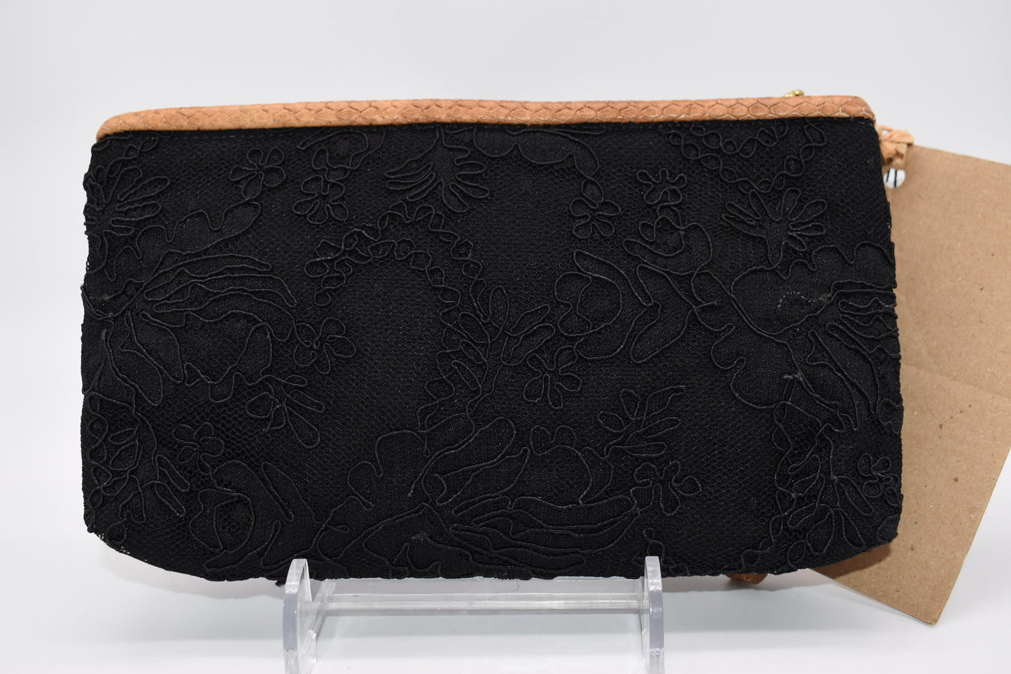 Clever Carriage Company Abstract Floral Black Clutch