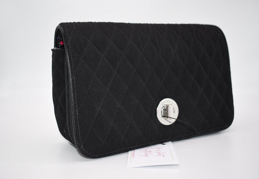 Vera Bradley Microfiber Black Turnlock Clutch