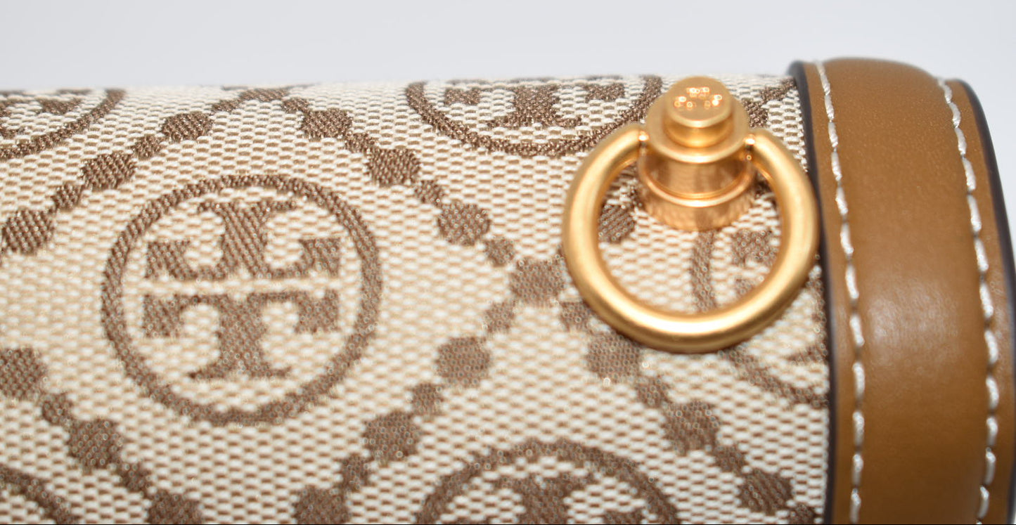 Tory Burch T Monogram Jacquard Mini Bag in Hazelnut