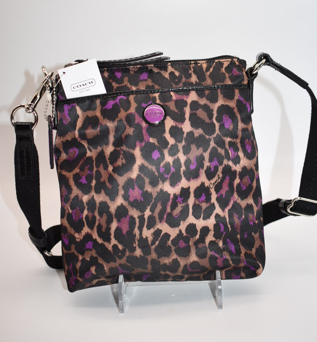 Coach North South Crossbody Bag in Ocelot & Violet