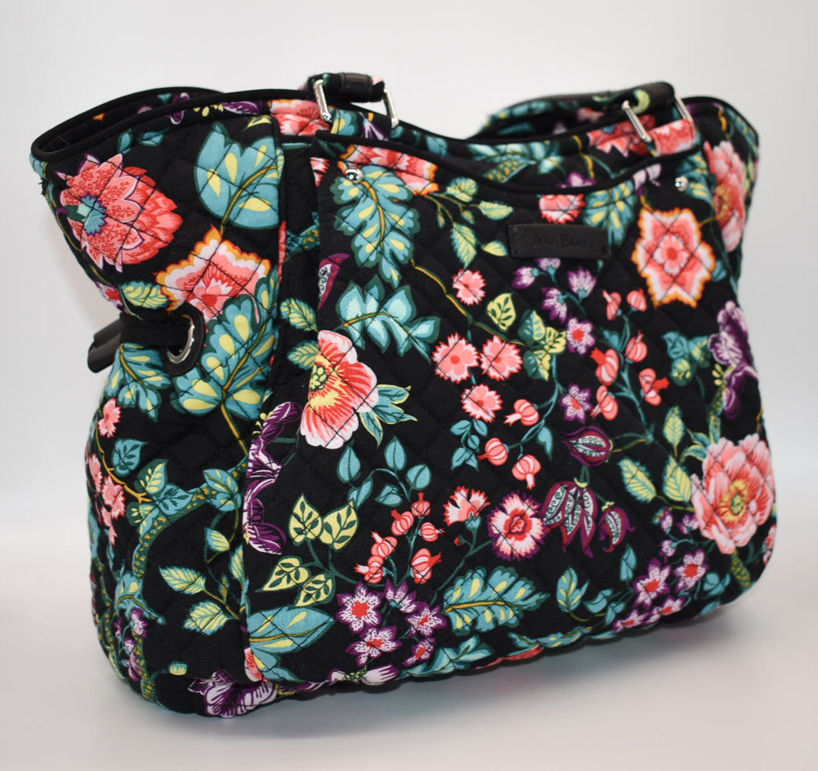 Vera Bradley Glenna Satchel Bag in "Floral Vines" Pattern