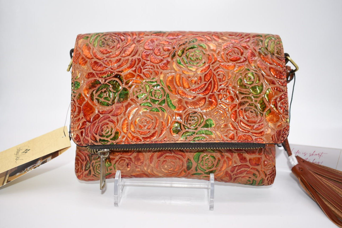 Patricia Nash Corfu Crossbody Bag in Glazed Floral Burnished