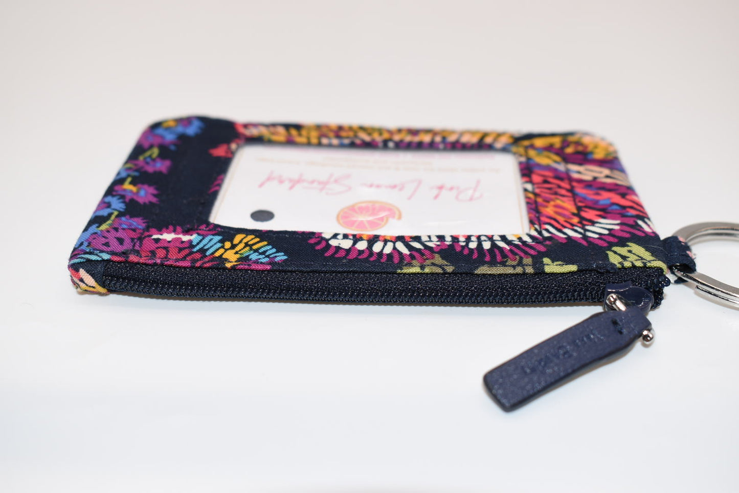 Vera Bradley Zip ID Case in "Midnight Wildflowers" Pattern