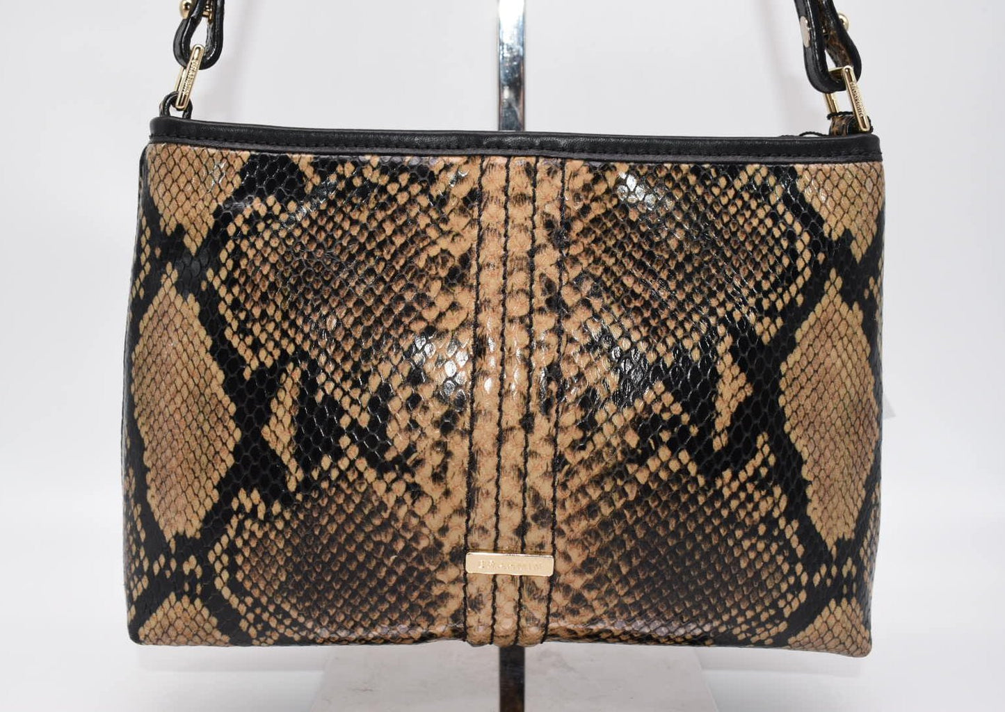 Brahmin Lorelei Python Embossed Leather in "Coffee Felix"