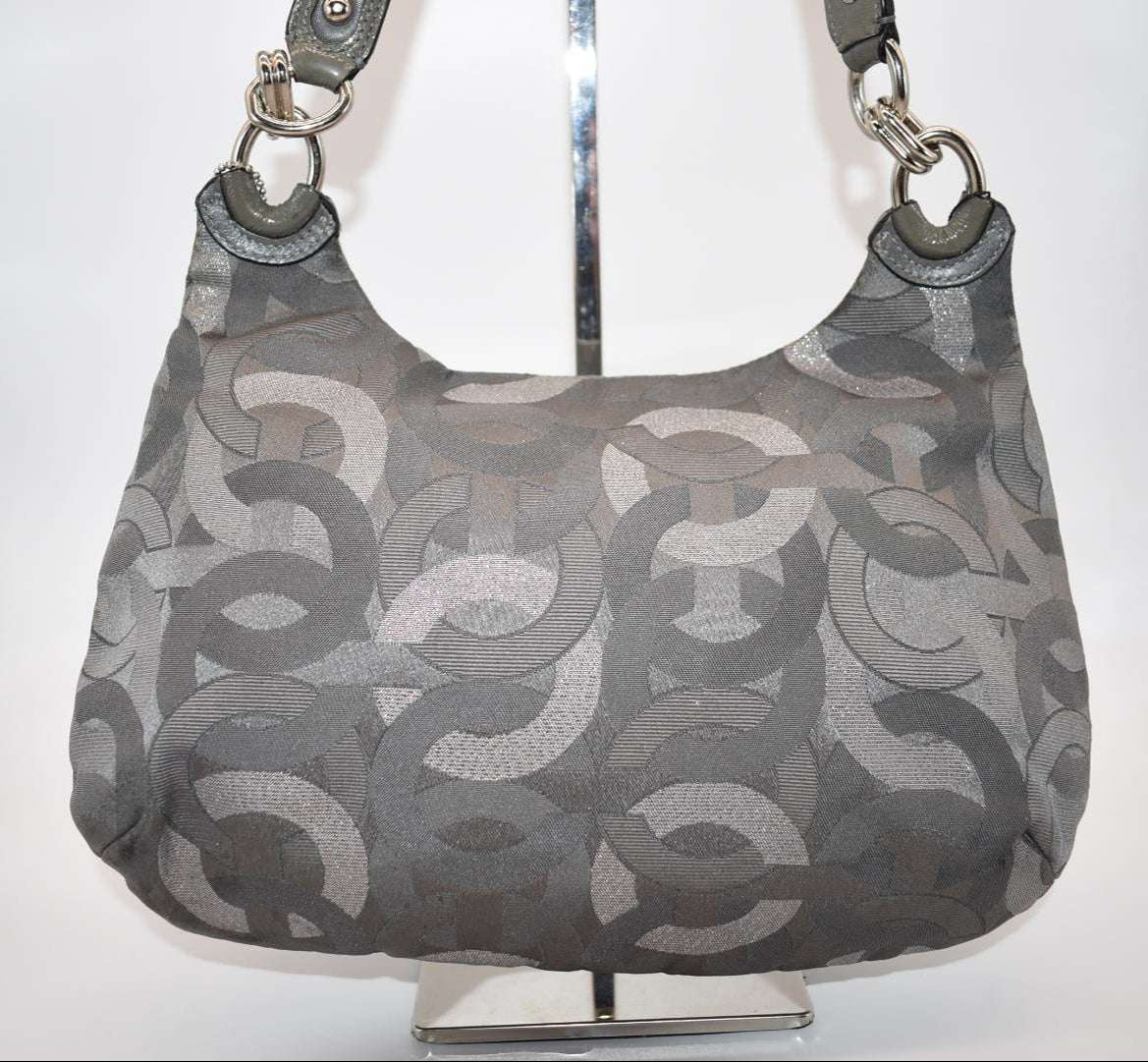 Coach Kristin Signature C Shoulder Bag in Metallic Gray