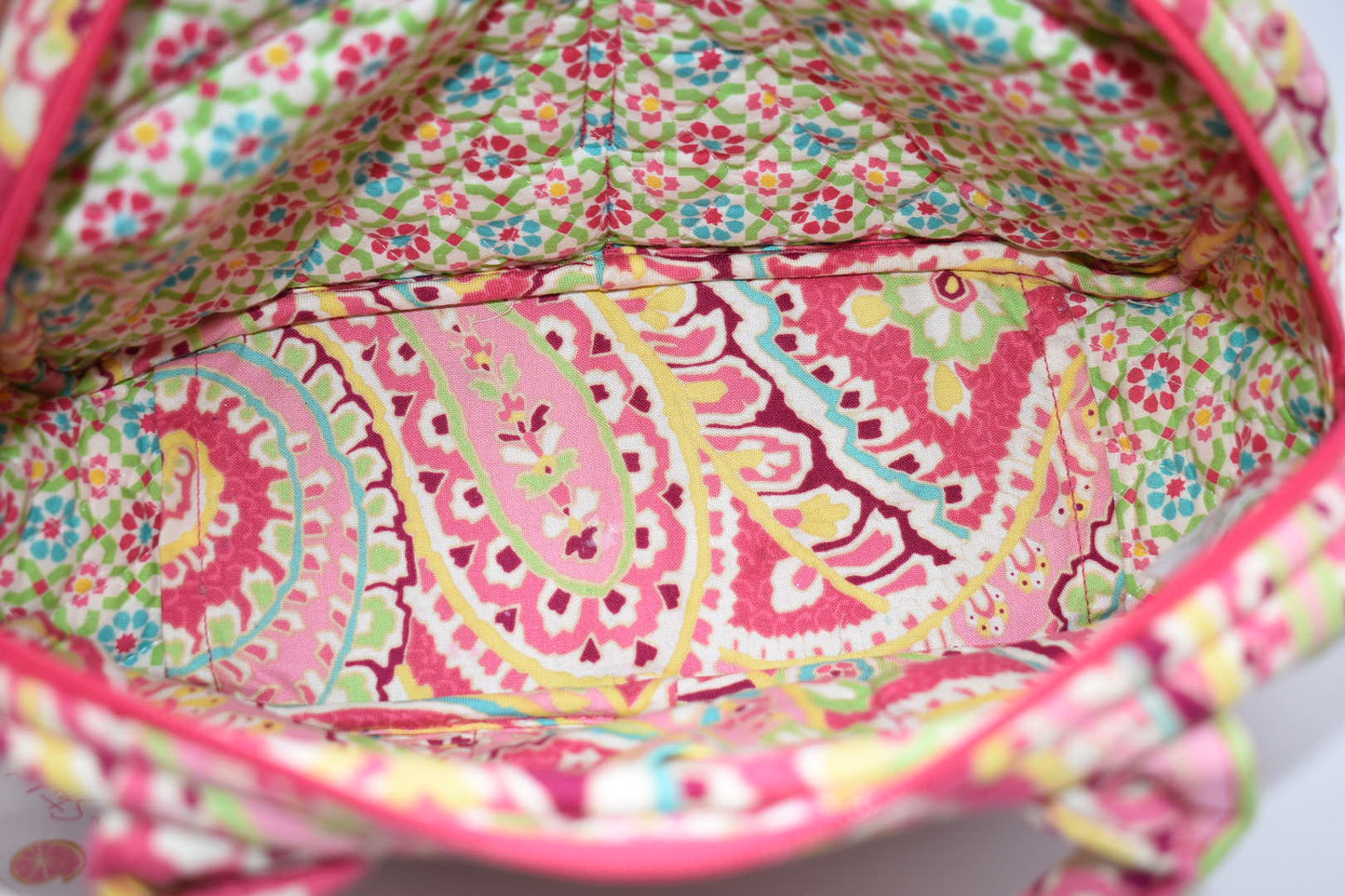 Vera Bradley Small Bowler Bag in Capri Melon Pattern