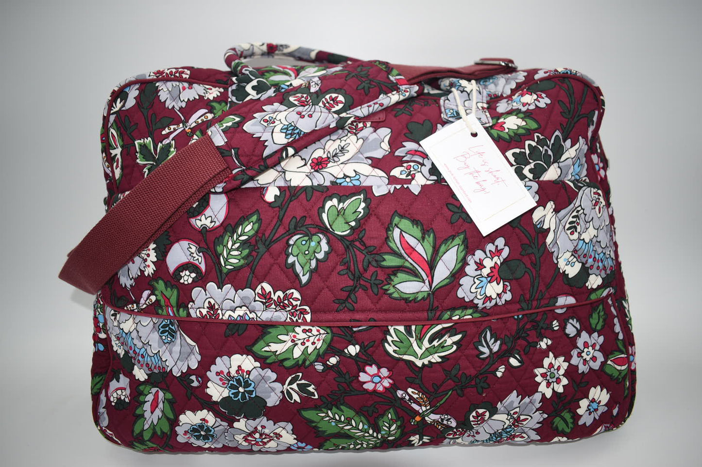 Vera Bradley Grand Traveler Bag in "Bordeaux Blooms" Pattern