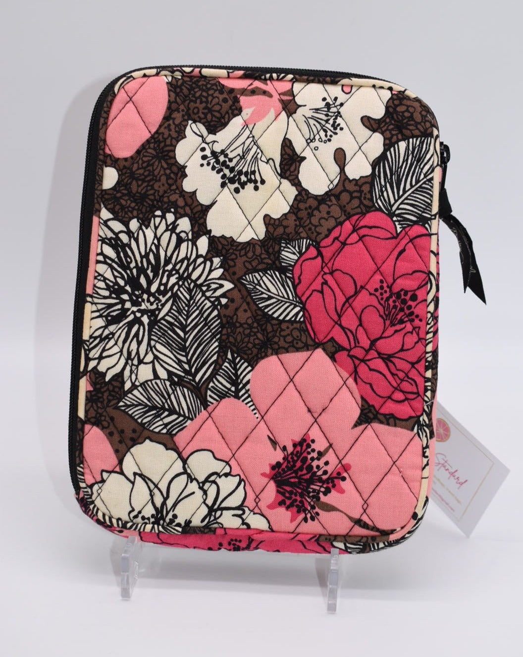 Vera Bradley Padded Tablet/Tech Case in "Mocha Rouge" Pattern