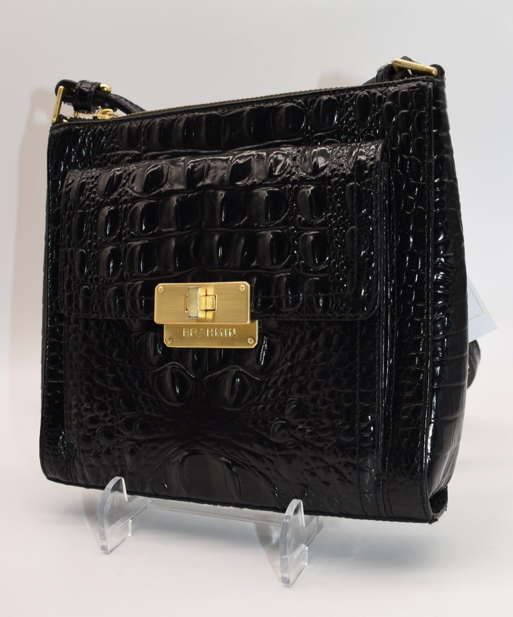 Brahmin Mimosa Crossbody Bag in Black Melbourne