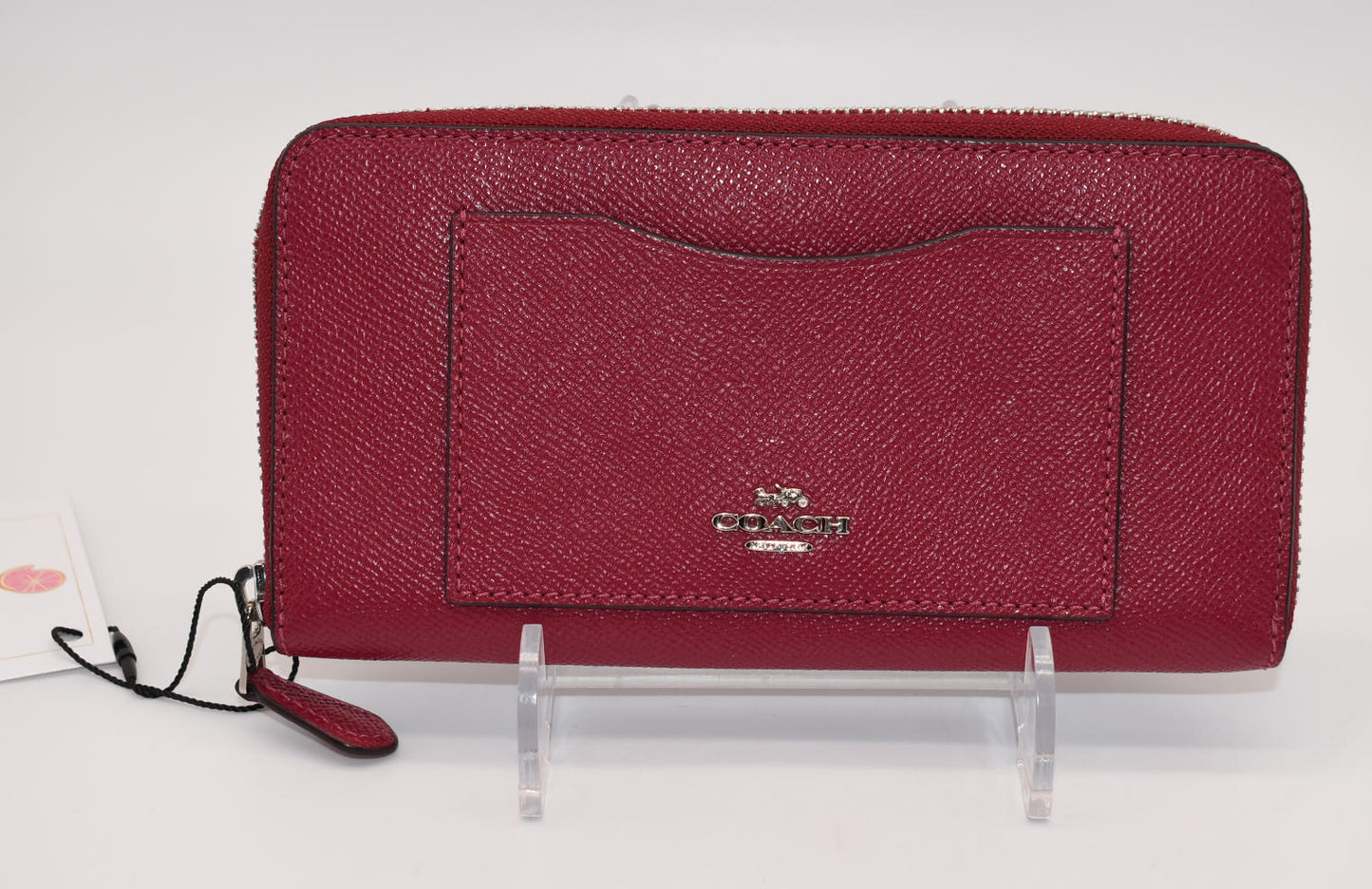 Coach Leather Accordion Wallet in Deep Pink