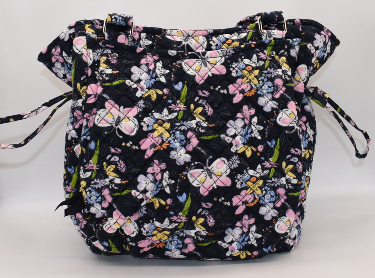 Vera Bradley Glenna Satchel Bag in "Bloom Boom Navy" Pattern