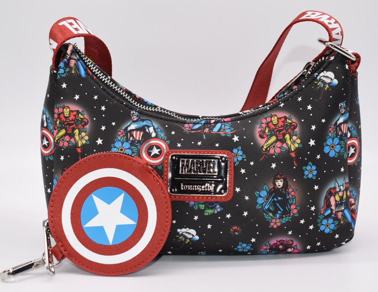 Loungefly Marvel Avengers Tattoo Shoulder Bag & Coin Pouch