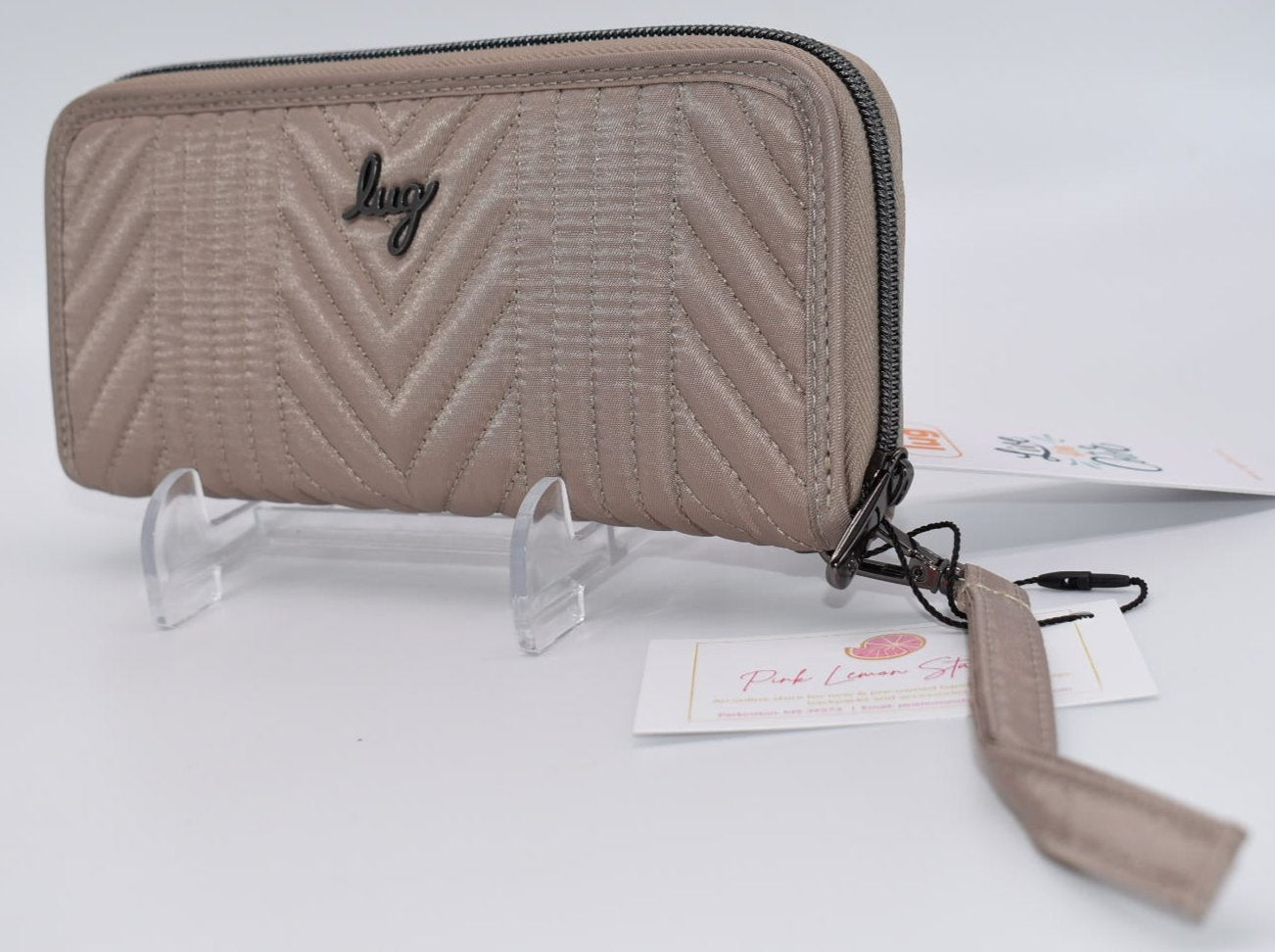 Lug Straddle Wristlet RFID Wallet in Sand Taupe