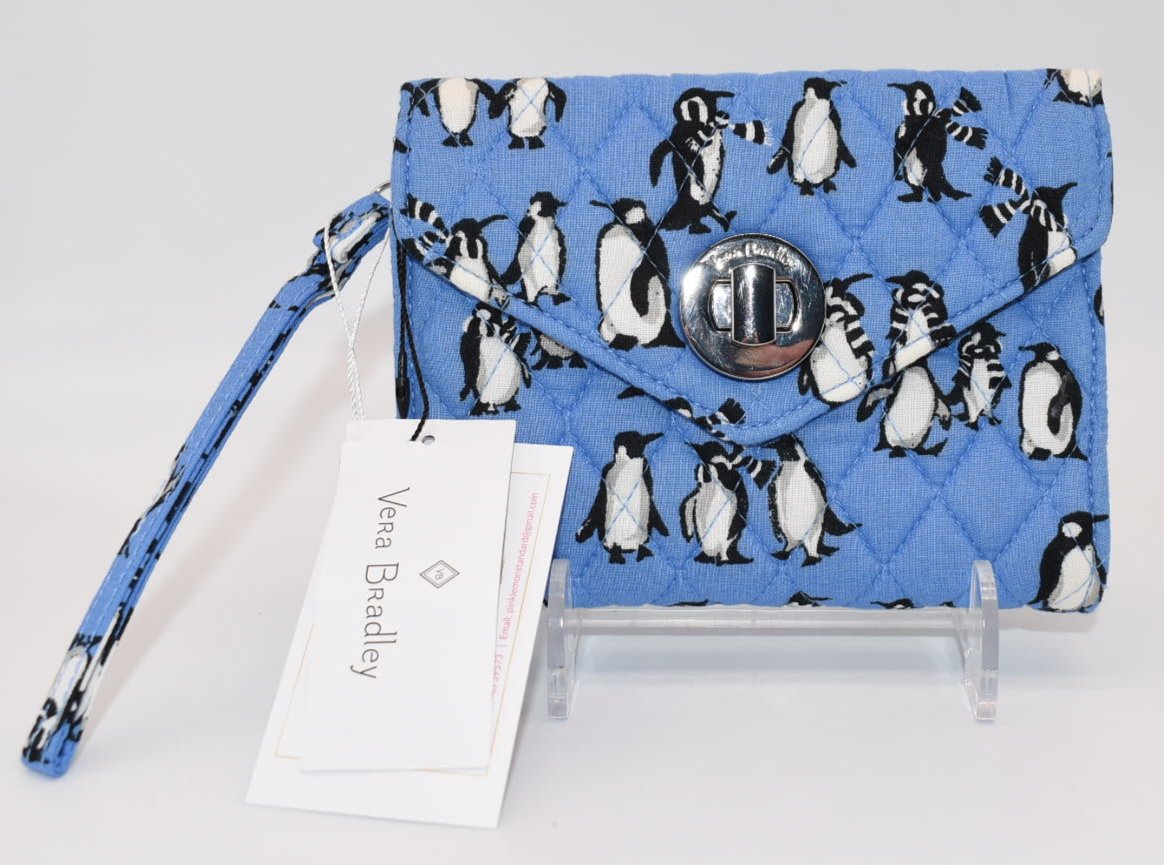 Vera Bradley Your Turn Smartphone Wristlet in Playful Penguins Blue