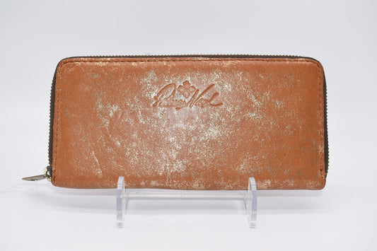 Patricia Nash Laurie Leather Wallet in Tan & Gold Shimmer