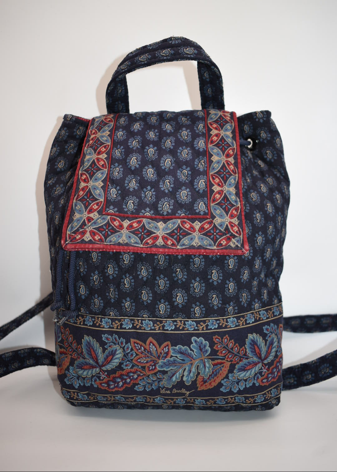 Vintage Vera Bradley Mimi Backpack in "Classic Navy -1998" Pattern