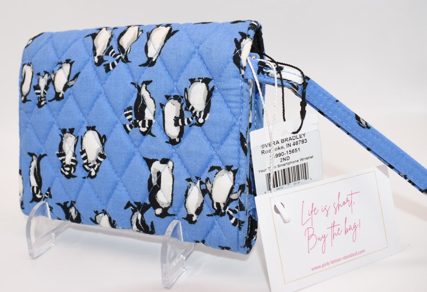 Vera Bradley Your Turn Smartphone Wristlet in Playful Penguins Blue