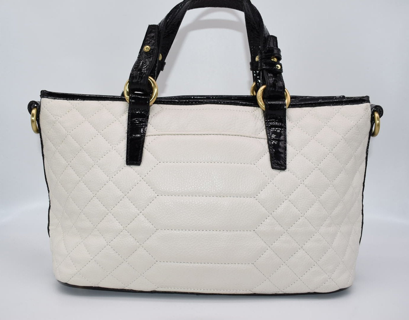 Brahmin Mini Asher Satchel Bag in Creme Florentine