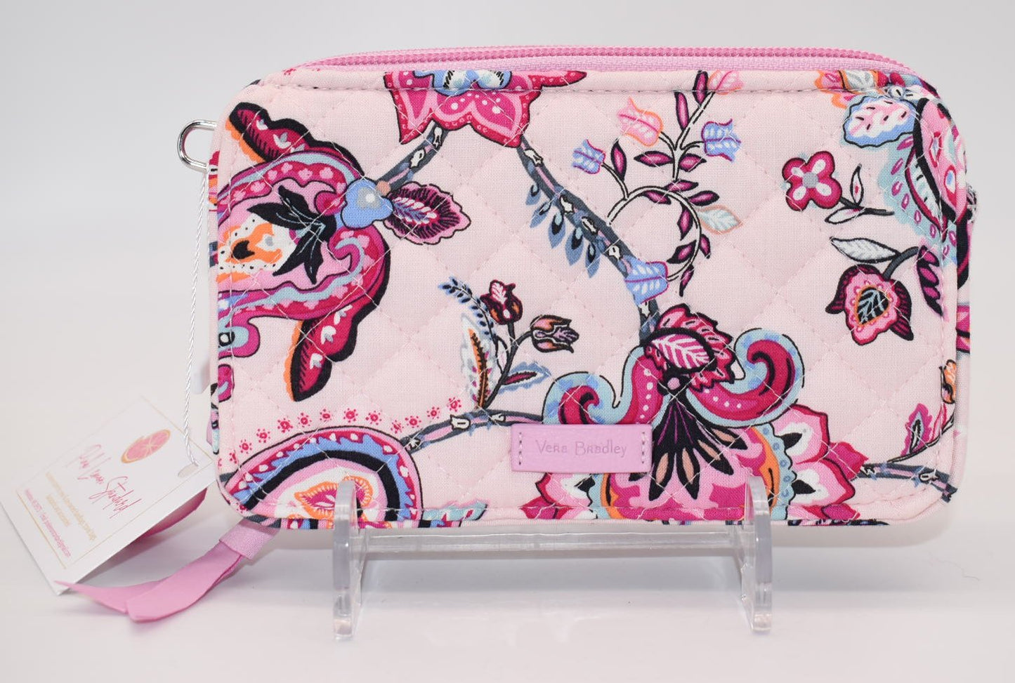 Vera Bradley RFID All in One Crossbody Bag in "Felicity Paisley Pink" Pattern