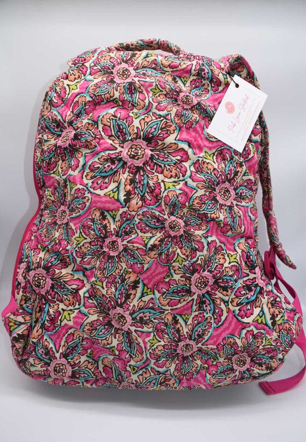 Vera Bradley Large Essential Backpack in "Sunburst Floral Pink" Pattern