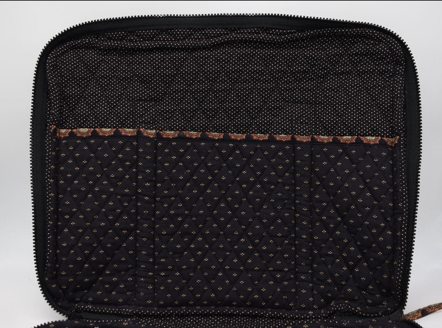Vintage & Rare Vera Bradley Laptop/Work Bag in "Black 1986" Pattern