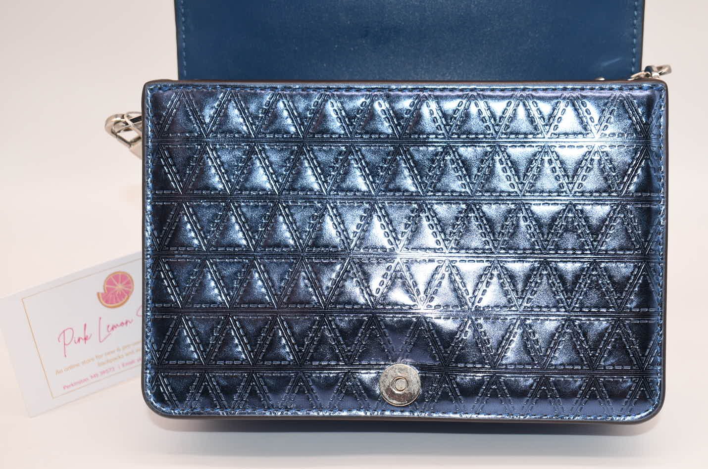 Michael Kors Jade Medium Gusset Clutch-Chain Crossbody in Steel Blue