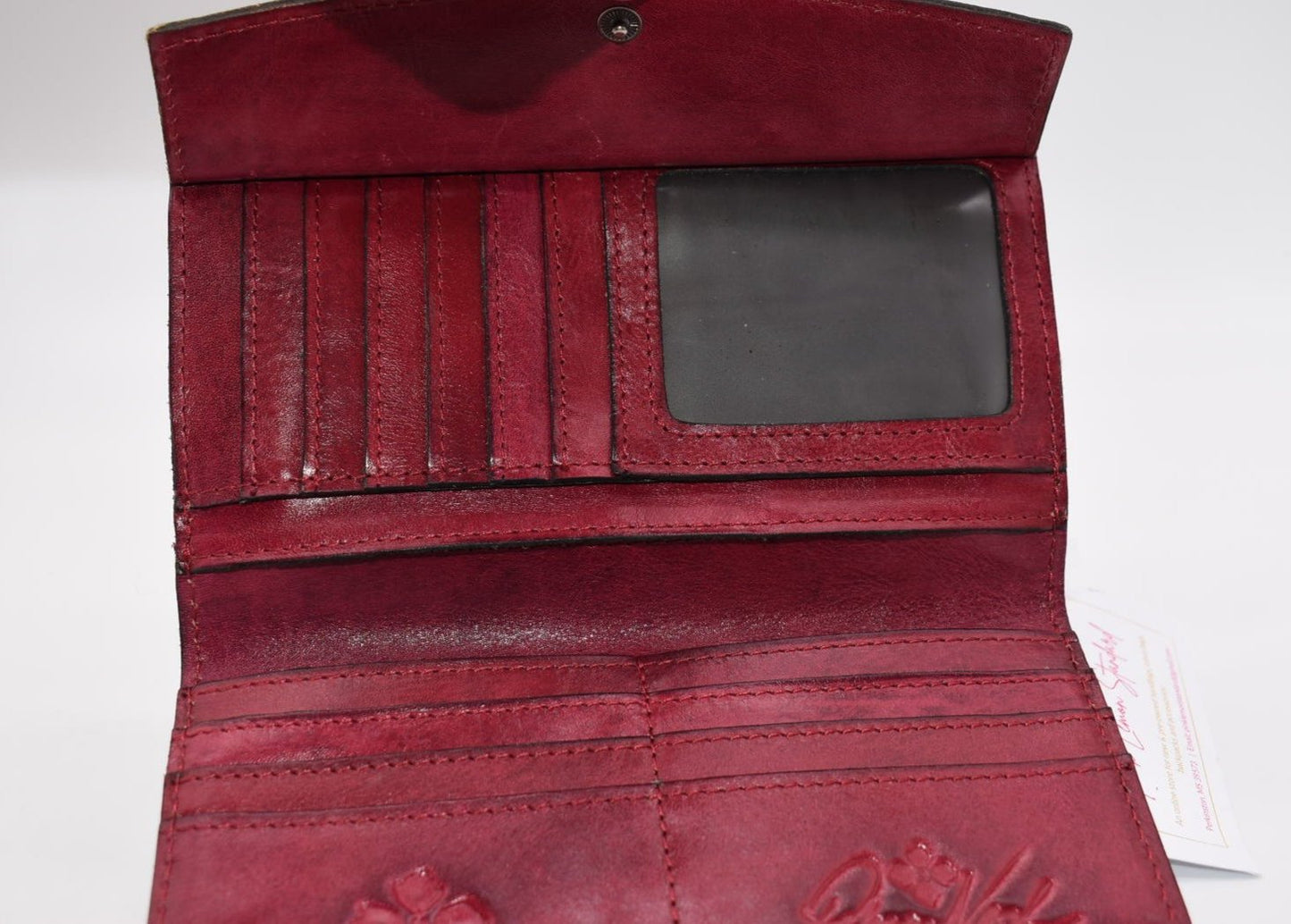 Patricia Nash Paola Tooled Leather Wallet in Raspberry