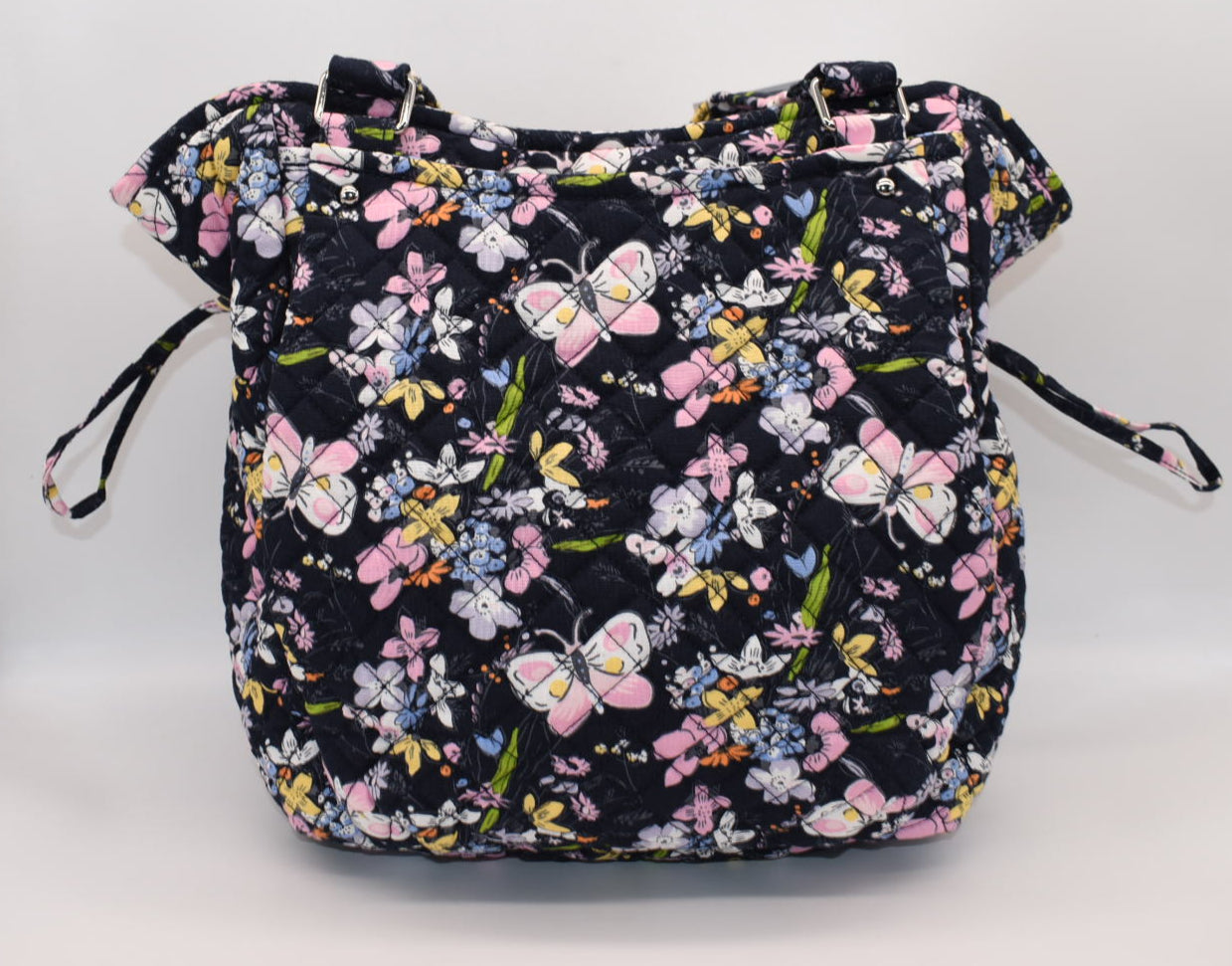 Vera Bradley Glenna Satchel Bag in "Bloom Boom Navy" Pattern