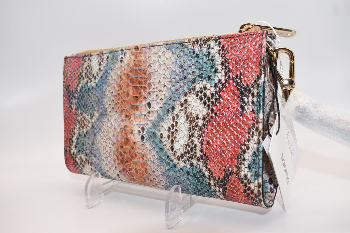 Brahmin Daisy Wristlet in Multi All Over Snake