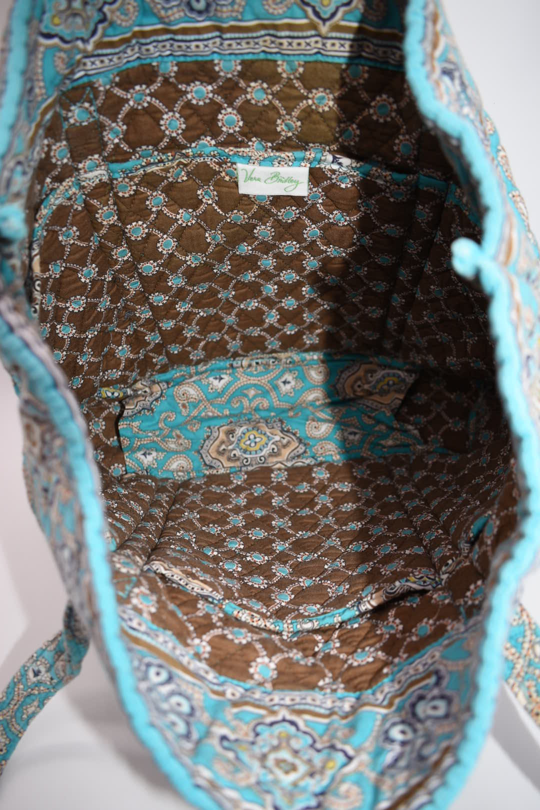 Vera Bradley Large Vera Tote Bag in "Totally Turq" Pattern