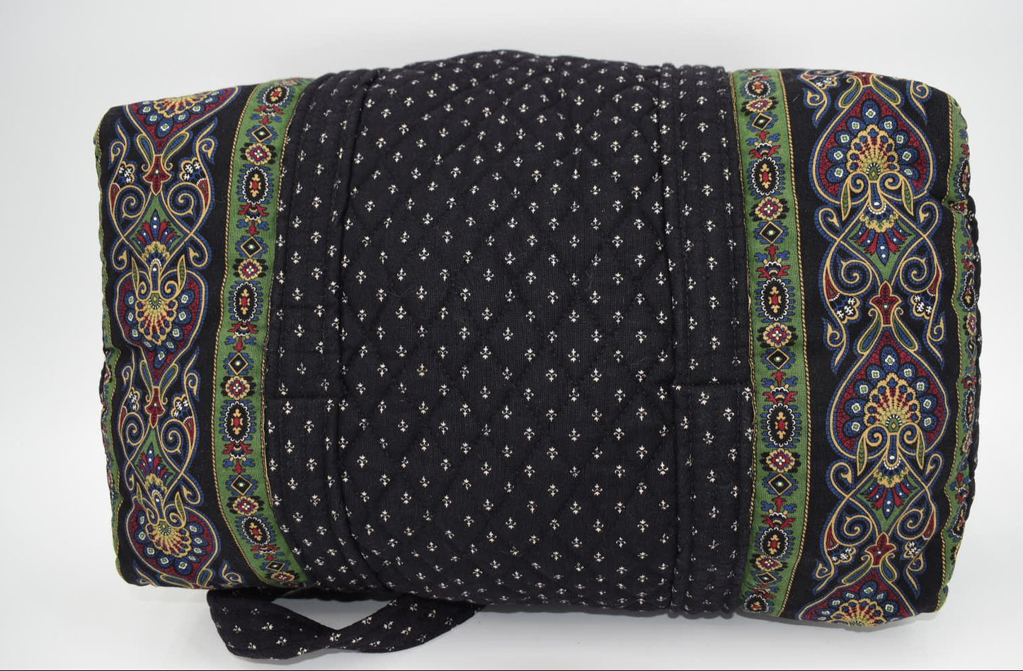 Vintage Vera Bradley Small Duffel Bag in "Black 1990" Pattern