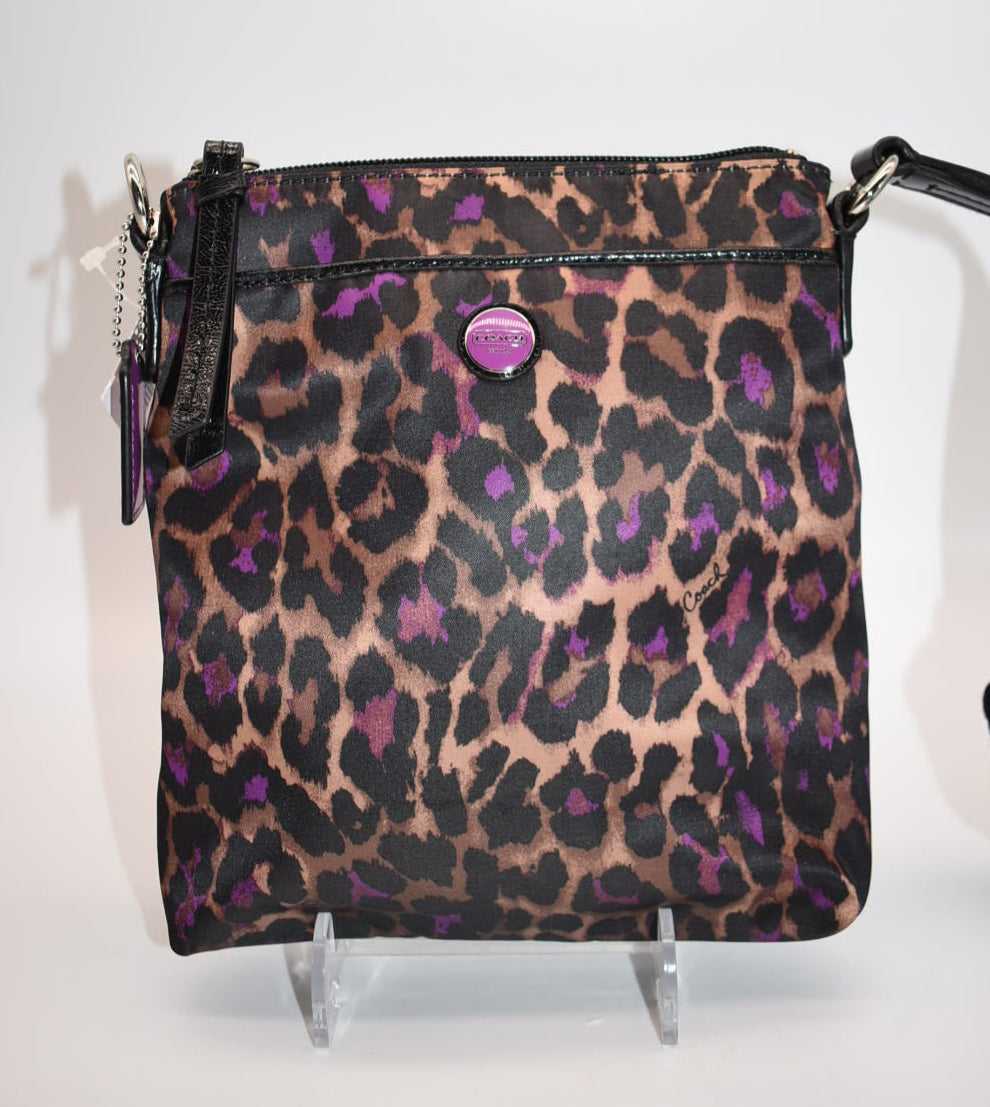 Coach North South Crossbody Bag in Ocelot & Violet